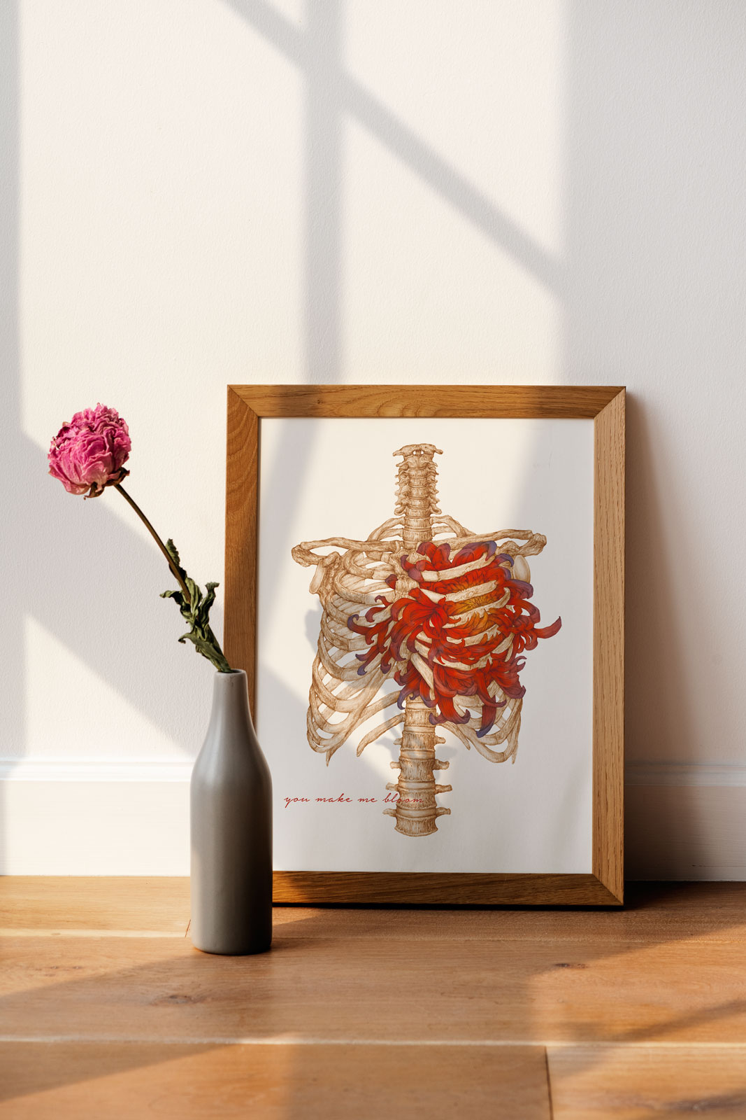 Anatomiczna Walentynka z kwiatkiem